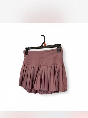 Goldhinge Pleated Performance Tennis Skirt - Dusty Rose
